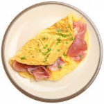 Omelette fromage et charcuterie